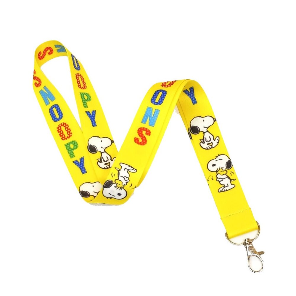 Snoopy Peanuts Yellow Lanyard Keychain ID Badge Strap - Picture 3 of 3